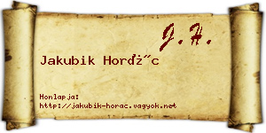 Jakubik Horác névjegykártya